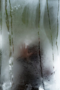 Poetic image of reflections in a garden and forest with a person in an atmosphere of a dream Poetic image of reflections in a garden and forest with a person in an atmosphere of a dream
